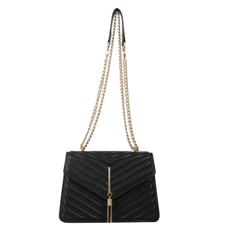 Chain Tassel Shoulder Crossbody Bags Women Fashion Small Square Bag.