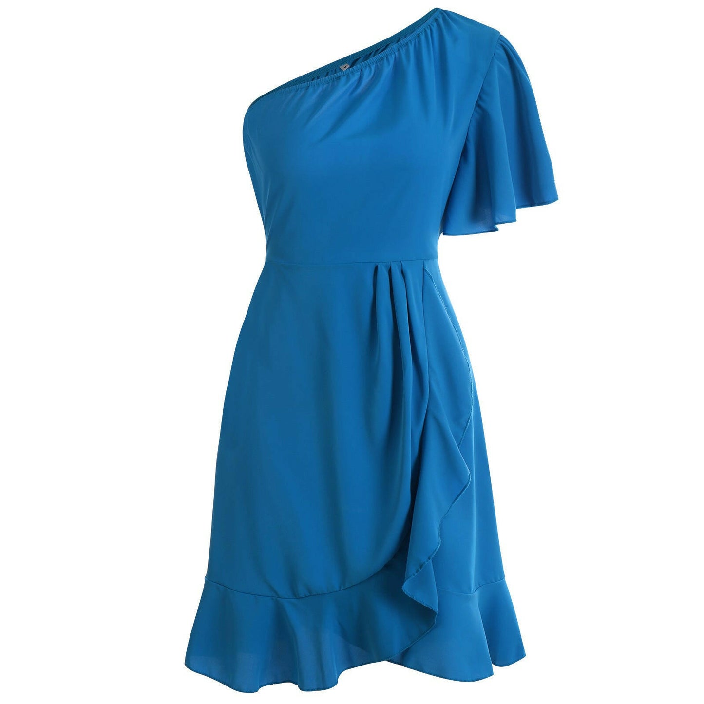 Women's Ruffle  Design Small Off-the-shoulder Dress.