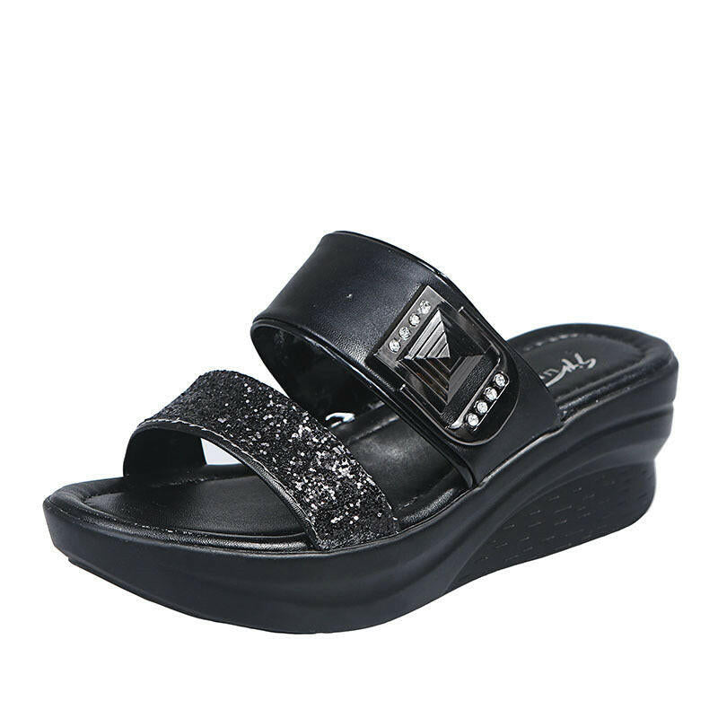 Women's Fashionable Sequins Platform Wedge Sandals.