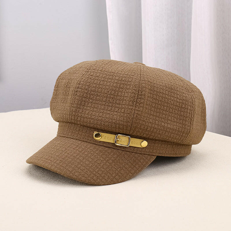 Women's Outdoor Warm Sunshade Pleated Octagonal Hat.