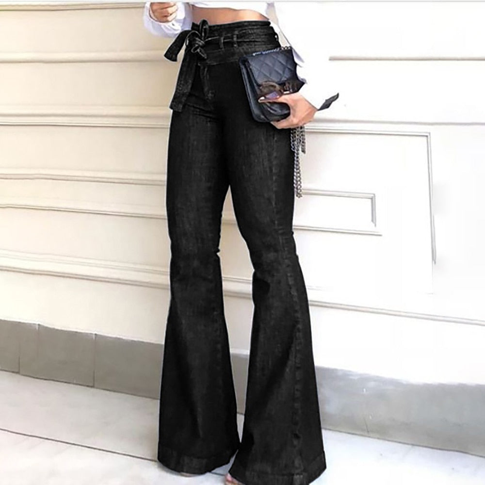 Women's Jeans High Waist Denim Flare Pants.