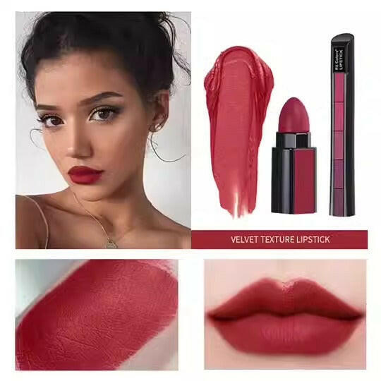 5 Colors Matte Velvet Lipstick Waterproof Sweatproof Lip Gloss Duration Colorfast Lipstick Non Stick Cup Lip Gloss Cosmetics.