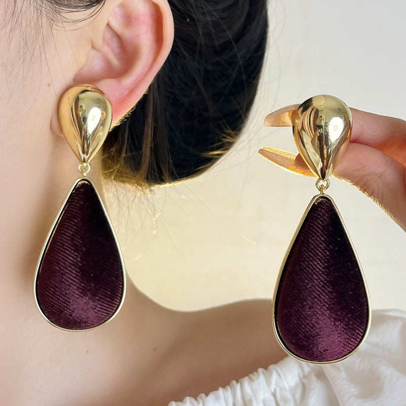 Mirror metal exaggerated earrings