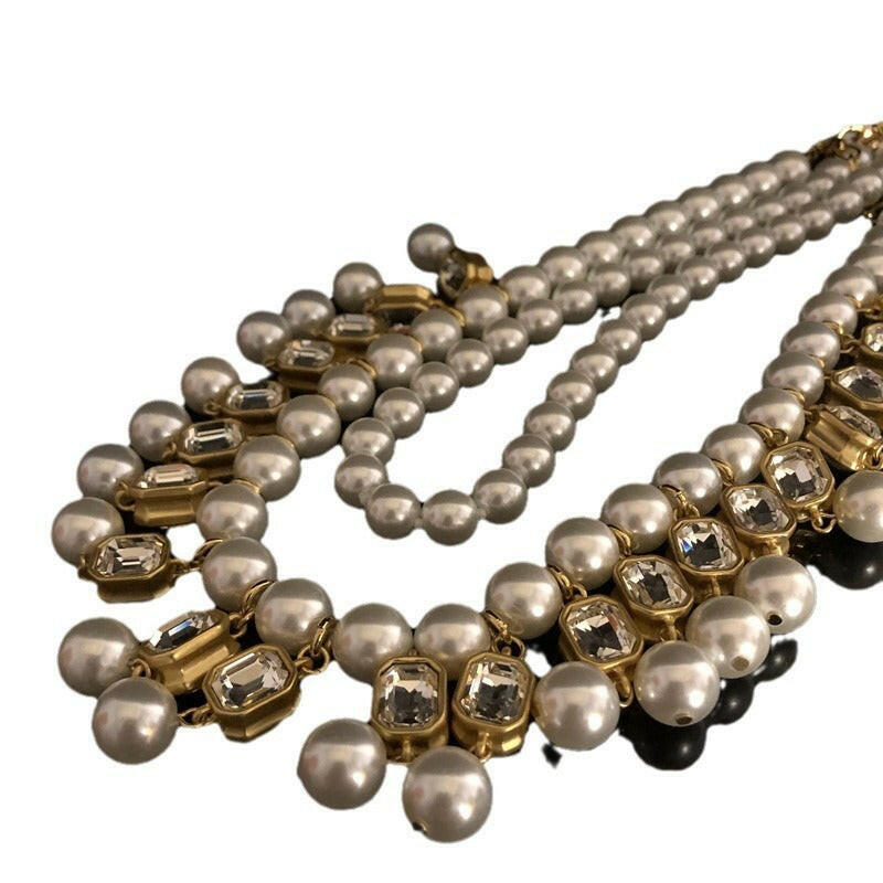 Gemstones pearl necklace