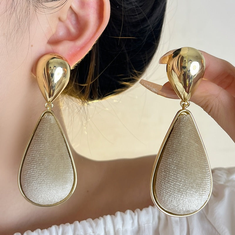 Mirror metal exaggerated earrings