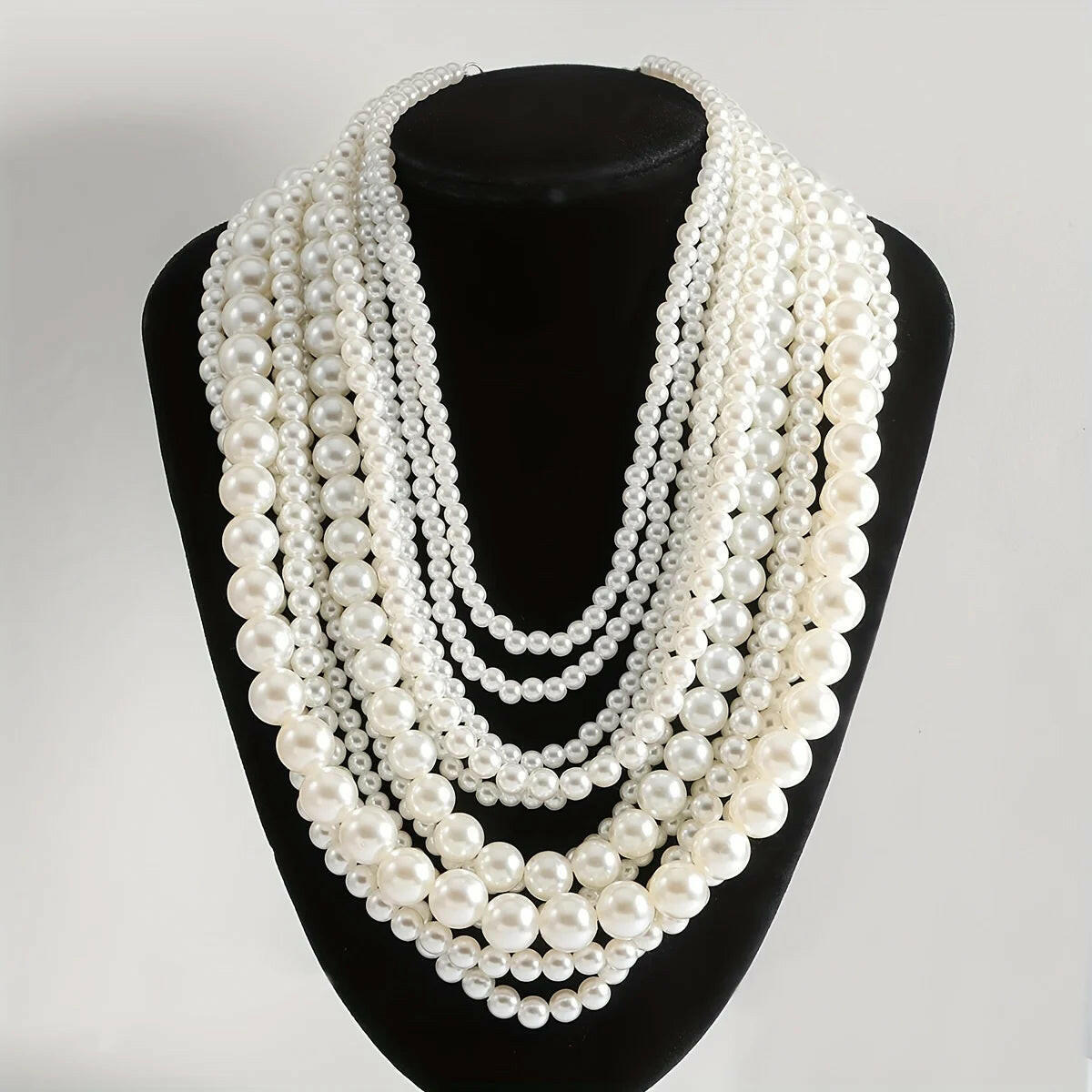 Elegent Multilayer Faux Pearl Crystal