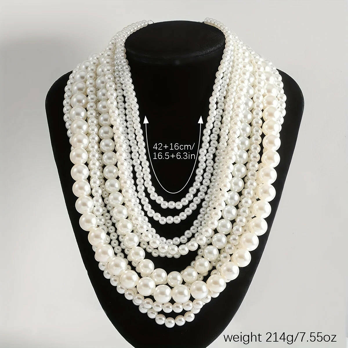 Elegent Multilayer Faux Pearl Crystal