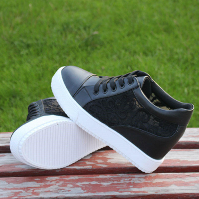 New Versatile Breathable White Shoes For Women Inner Height Increasing Casual Shoes.