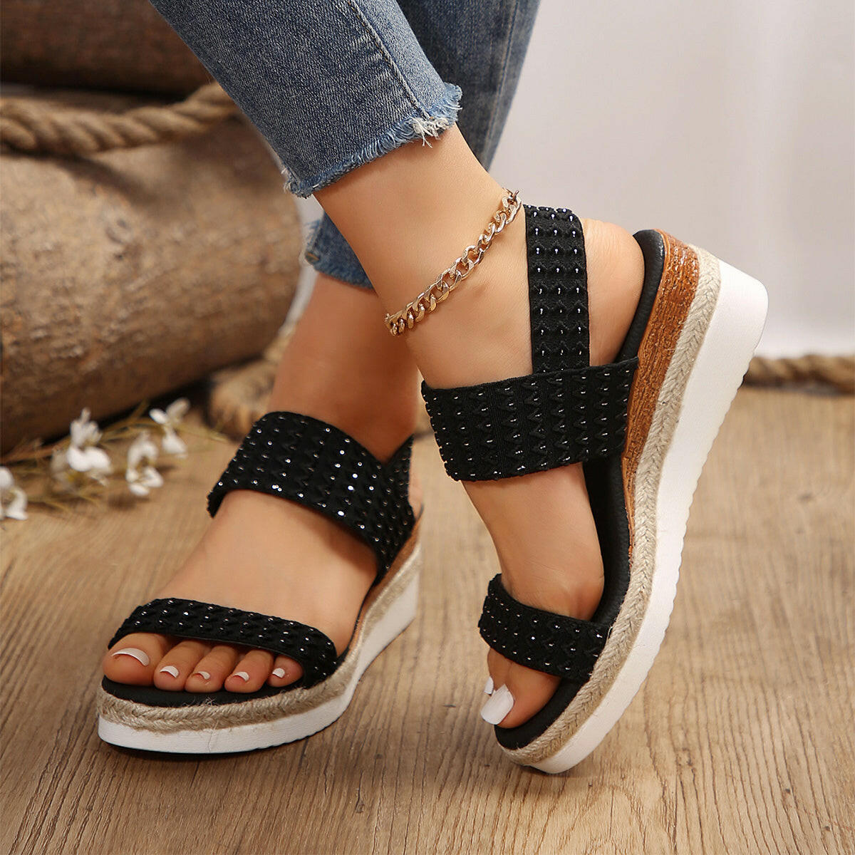 Summer Fashion Wedge Sandals For Women Peep-toe Shoes For Women.