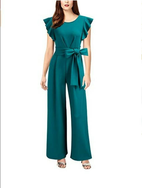 Sleeveless Ruffled Waist Wide Leg Jumpsuit.