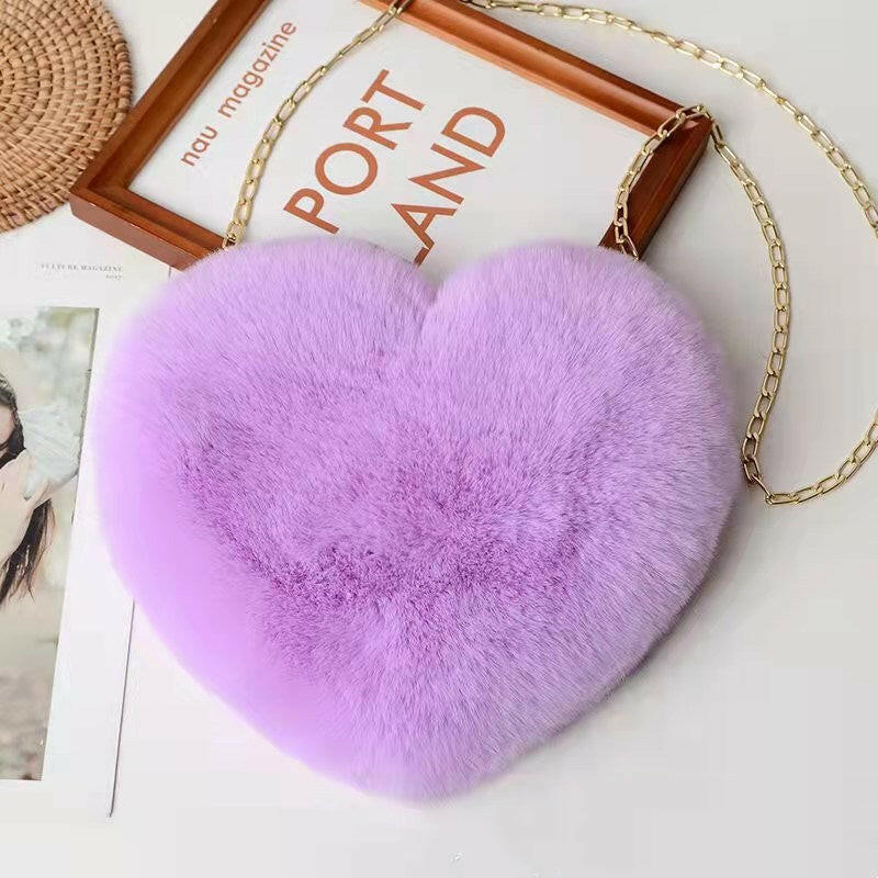 Love Bags For Women Plush Chain Shoulder Bags Valentine's Day Party Bag.