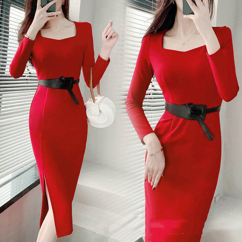 Women's Temperament Slim Package Hip Dresses.