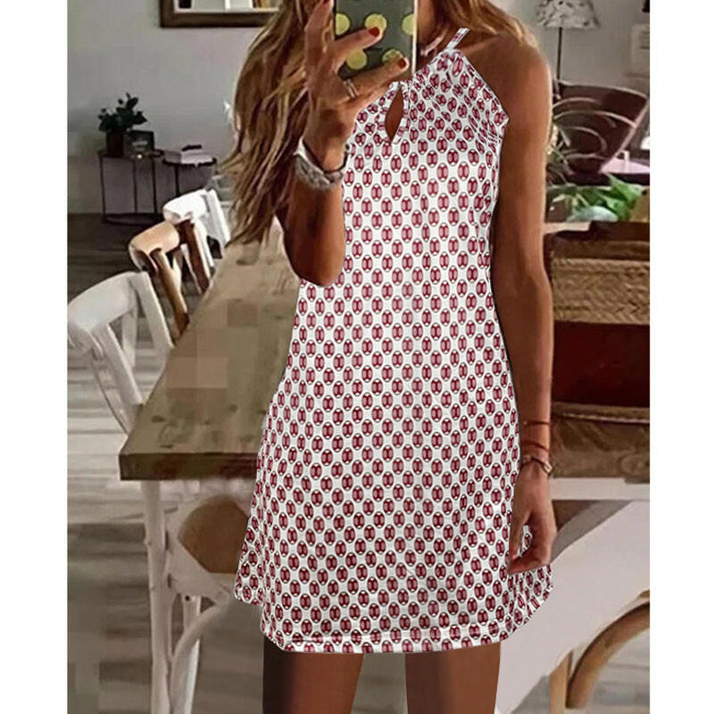 Halter Sexy Print Dress Women.