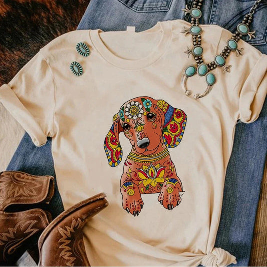 Puppy Print T-shirt For Women.