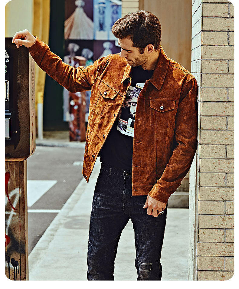 Leather Biker Jacket For Men American.