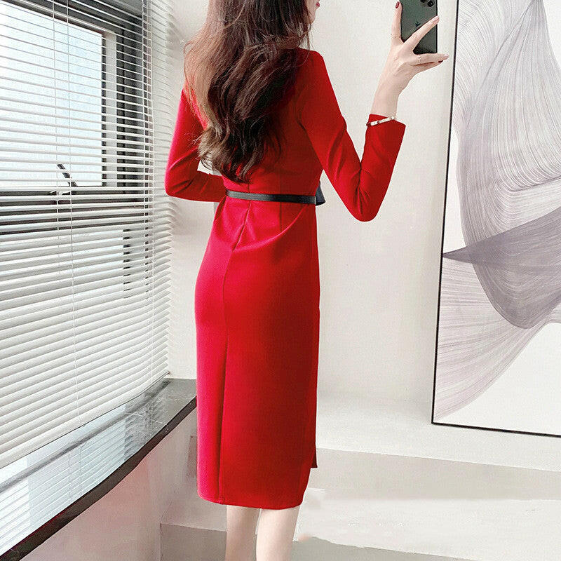 Women's Temperament Slim Package Hip Dresses.