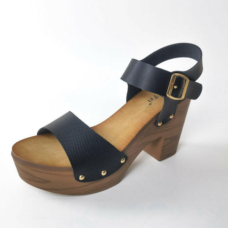 High Heel Chunky Heel Ankle-strap Sandals Women.