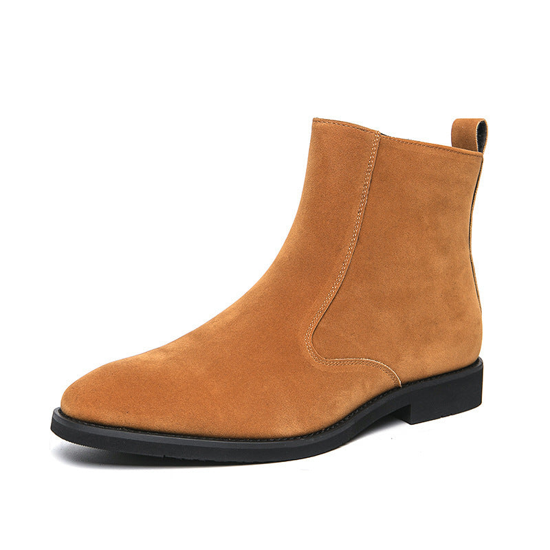 Suede Chelsea Men's British Trend Casual High Top Ankle Boots.