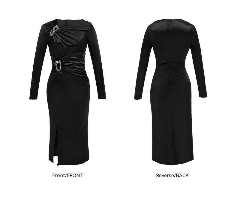 Women's Hollow Split Velvet Dress.