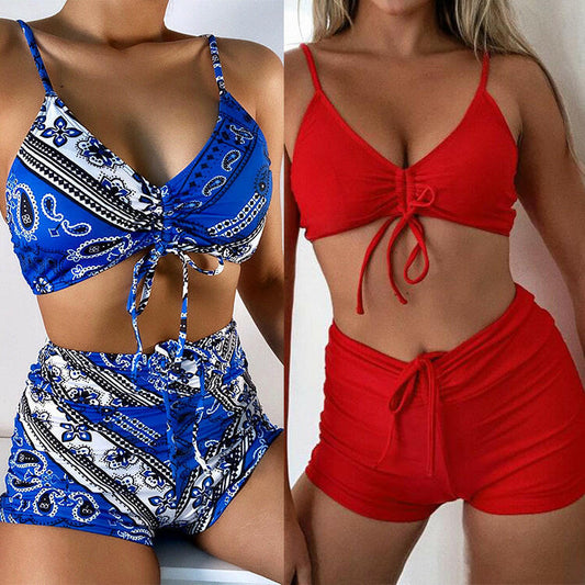 Women's Split Swimsuit High Waist Bikini.