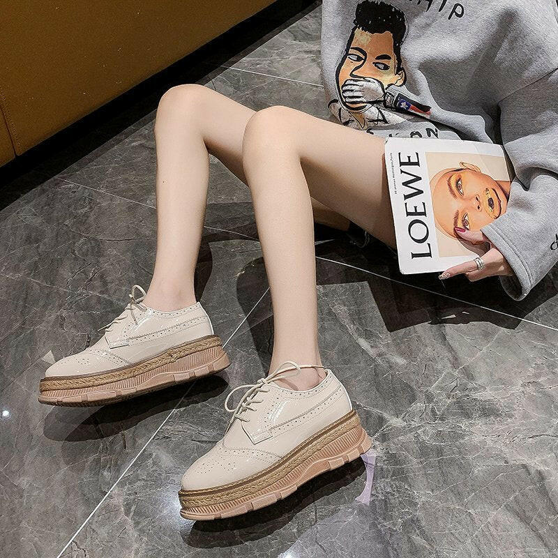 Lace-up Tassel Platform Shoes Women.