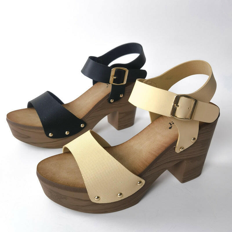 High Heel Chunky Heel Ankle-strap Sandals Women.