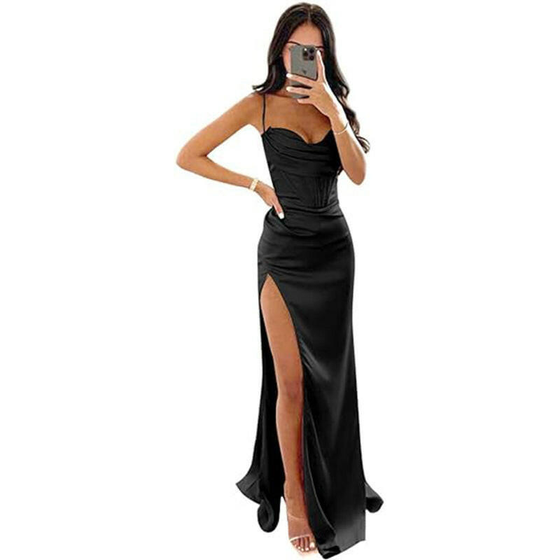 European And American Women's Clothing Sleeveless Camisole Evening Dress.