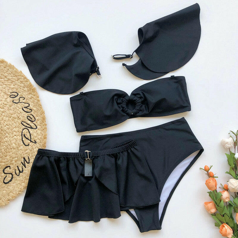 Women's Three-piece Bikini Flounced Swimsuit.