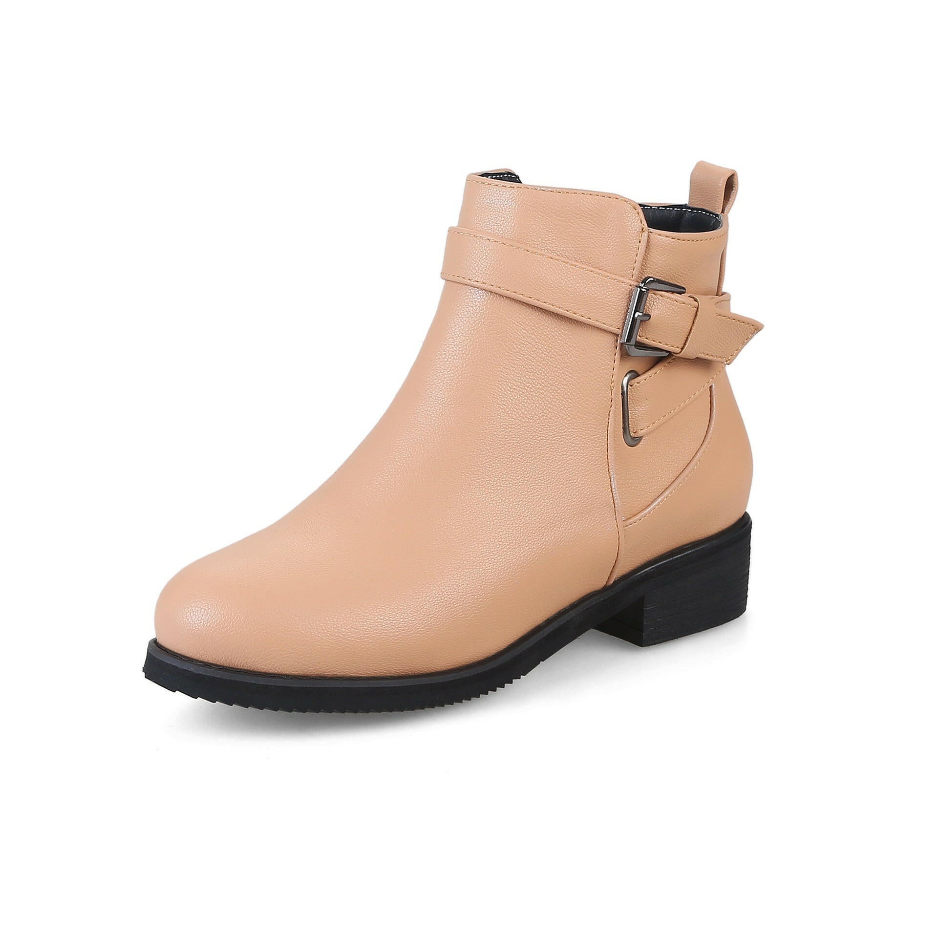 Martin Round Toe Short Low Heel Female Boots.