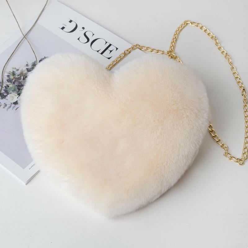 Love Bags For Women Plush Chain Shoulder Bags Valentine's Day Party Bag.