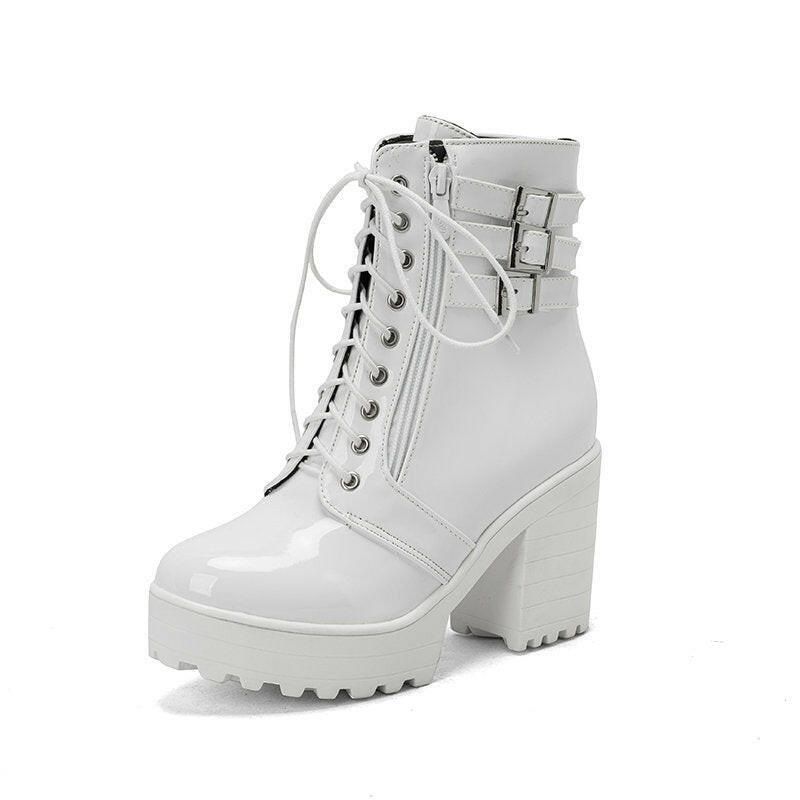 Women's Autumn And Winter Thick Heeled Short Boots.