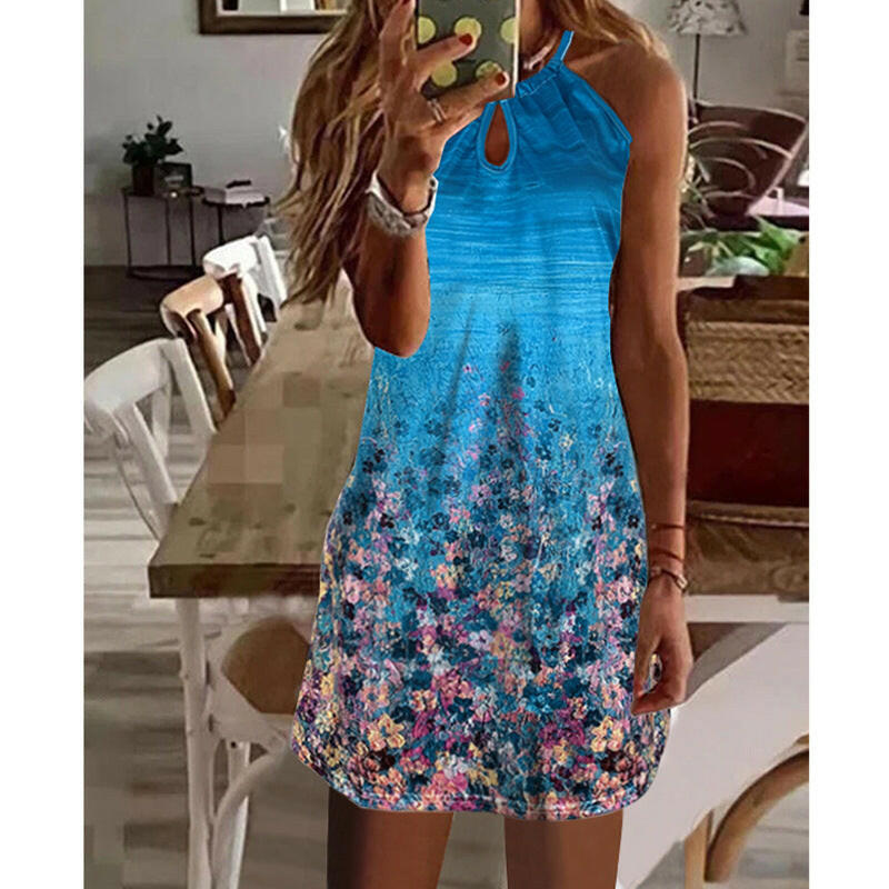 Halter Sexy Print Dress Women.