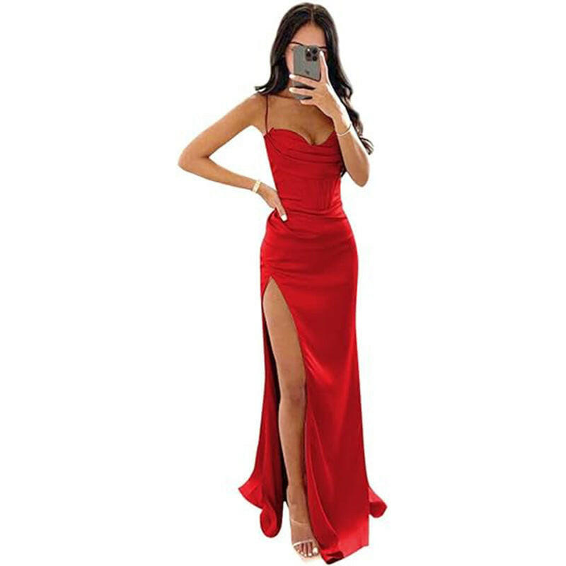 European And American Women's Clothing Sleeveless Camisole Evening Dress.