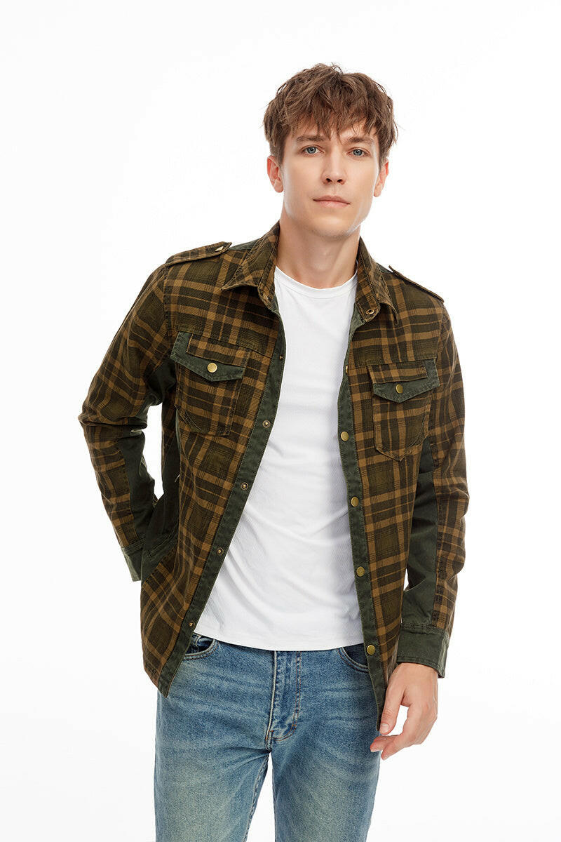 Men Plaid Jacket Casual Autumn Winter Jacket Men Slim Fit Jacket.