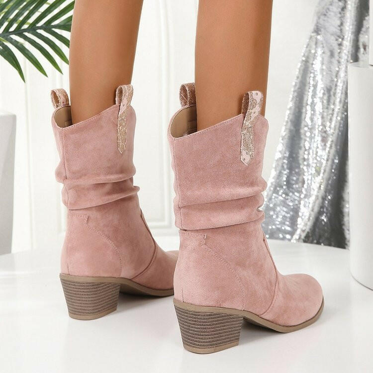 European And American Fashion Cloth Upper Fashion Plus Size Women's Boots.