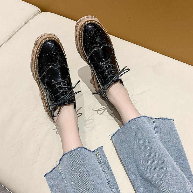 Lace-up Tassel Platform Shoes Women.