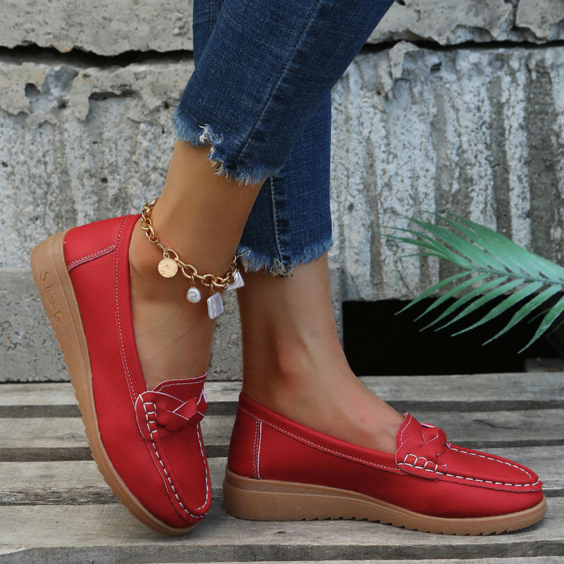 Women Flats Shoes Weave Design Soft Spring Summer Shoes.